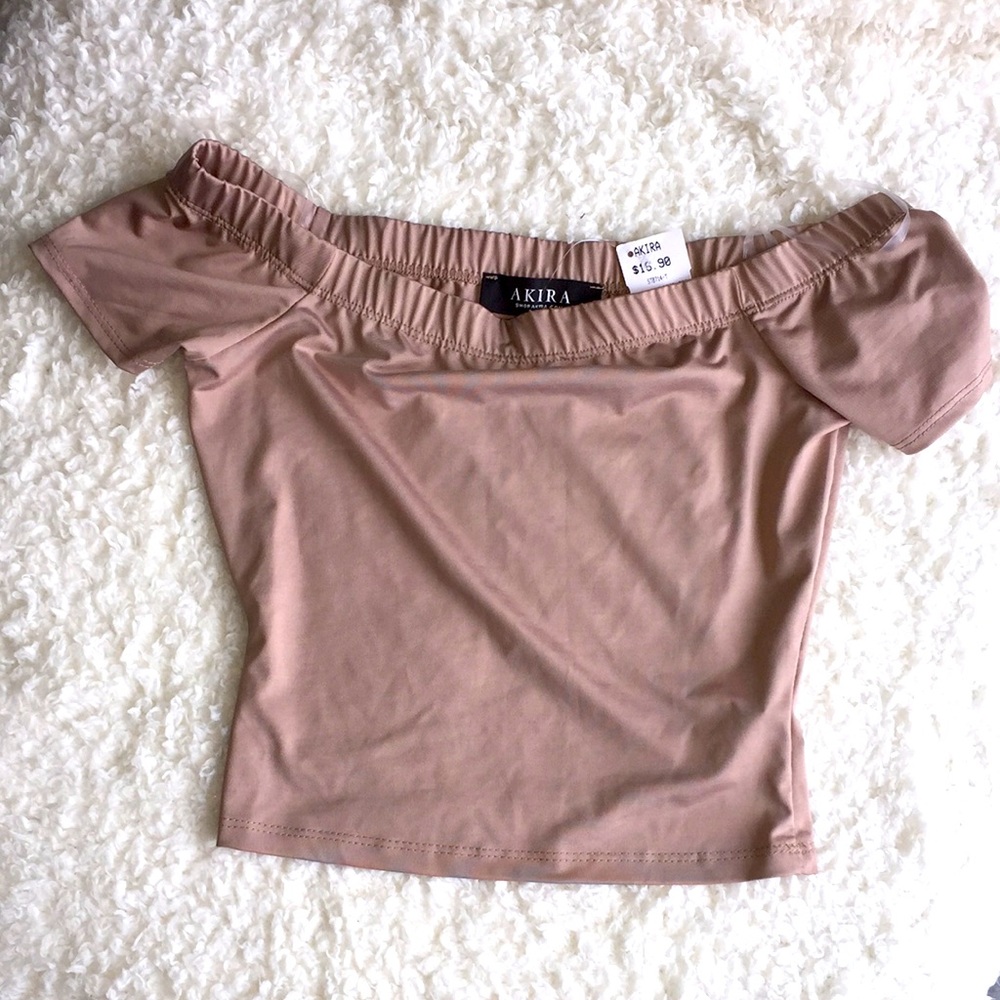 Top Akira beige crop top size small NWT